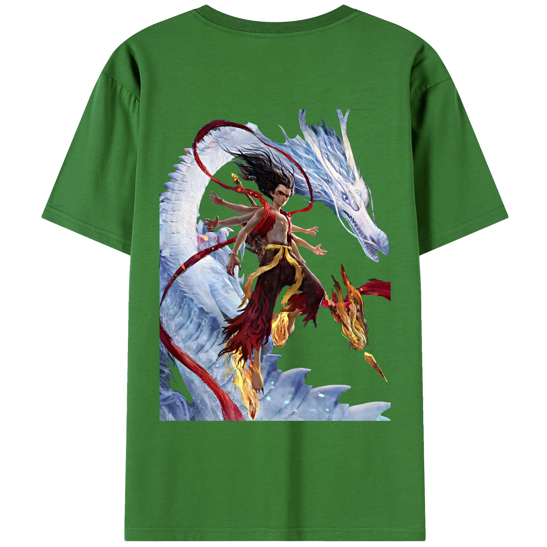（画像用） Ne Zha 2 ナタ 魔童の大暴れ レディース半袖Tシャツ(バックプリント)